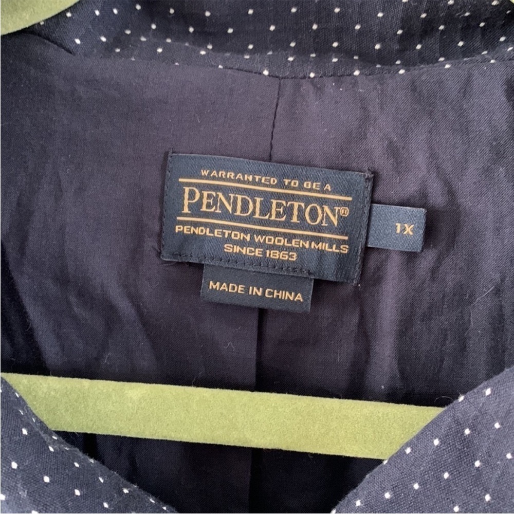 Pendleton Collared Blazer Cape Navy With White Pi… - image 5